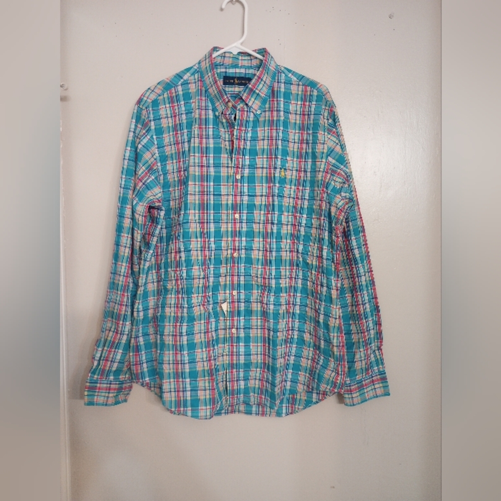 Ralph Lauren Men's Plaid Multicolor Long Sleeve Button Down Dress Shirt NWT - Picture 2 of 6